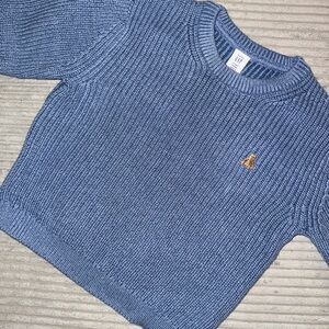 Baby GAP Textured Blue Crewneck Sweater
